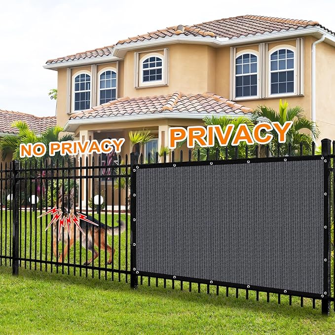 Artpuch 90% Sun Shade Cloth, 6 x 8 FT Pergola Shade Cover Canopy with Grommets, Sun Screen Fabric Tarp for Patio, Outdoor, Garden, Backyard, Dark Grey