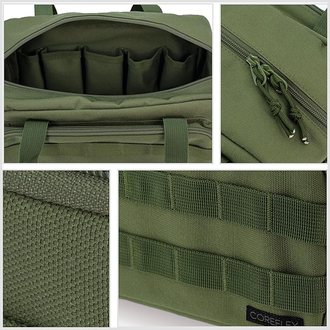 Coreflex 12-Inch Heavy Duty Tool Bag,Tactical,Gear,Range, EDC, Tool Bag for cars, Multi-Purpose Work Bag for Mechanics, Electrician, Carpenters, Builders, Plumbers (Olive Green)