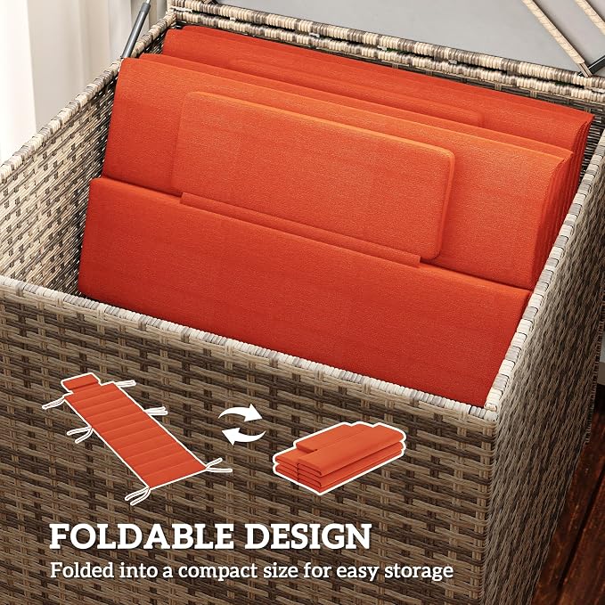 Outsunny Outdoor Lounge Chair Cushion Set of 2, 80" x 26" UPF50+ 230gsm Olefin and 25D High-Density Foam, Foldable Patio Chaise Lounge Cushion Set, Fade Resistant for Lawn Pool, Wine Red