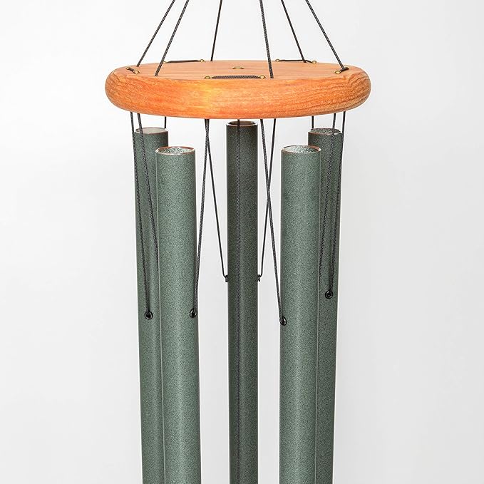 Festival 60-inch Redwood Wind Chime w/Customization in Forest Green by Wind River for Patio, Backyard, Garden, and Outdoor décor. Made in The USA