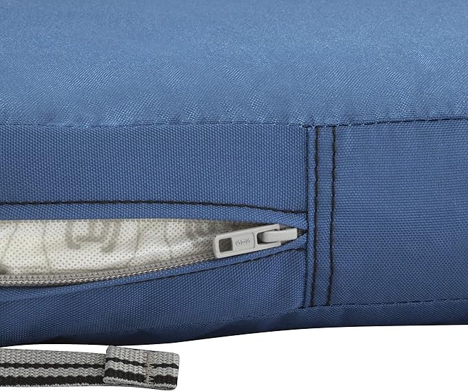 Classic Accessories Ravenna Water-Resistant 72 x 21 x 3 Inch Patio Chaise Lounge Cushion, Empire Blue, Outdoor Seat Cushion