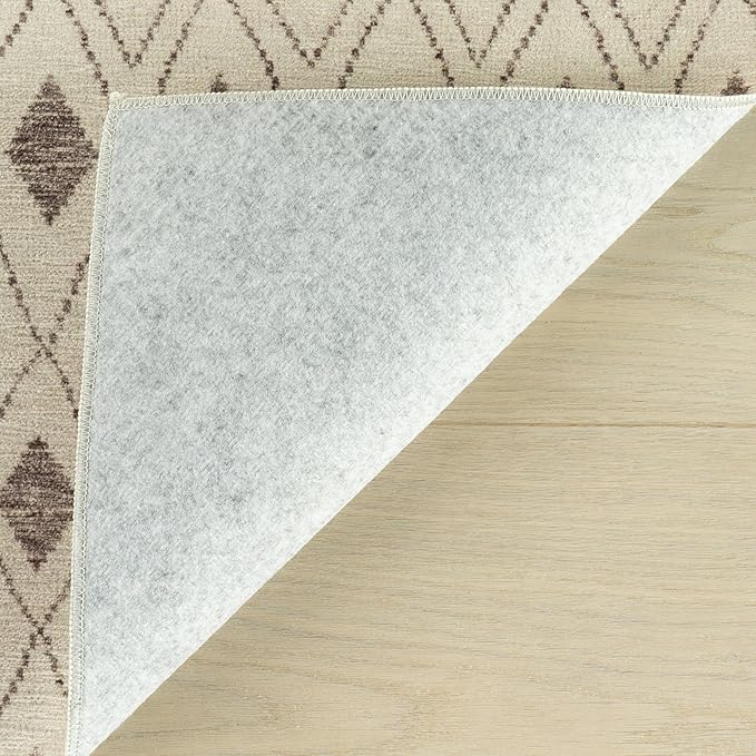 Dash & Albert Chandler Tan Machine Washable Rug, 9.5 X 13.5 Feet, Tan Geometric Pattern
