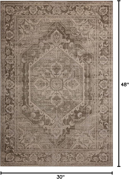 Loloi Magnolia Home by Joanna Gaines Mona Collection MOA-01 Cocoa/Stone 2'-6" x 4'-0" Accent Rug