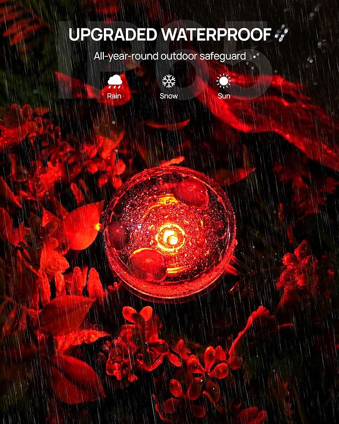 VCOKEN Christmas Pathway Lights, 50FT with Smart 15 LED RGBWW Outdoor Ground Lights with App Control, DIY Scene Modes IP65 Waterproof Walkway Light for Yard, Walkway Driveway Garden Decor