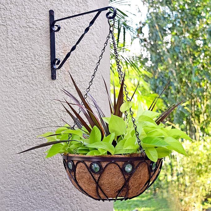 Arcadia Garden Products CB01 Emerald Series Round Hanging Basket Planters, 14-Inch