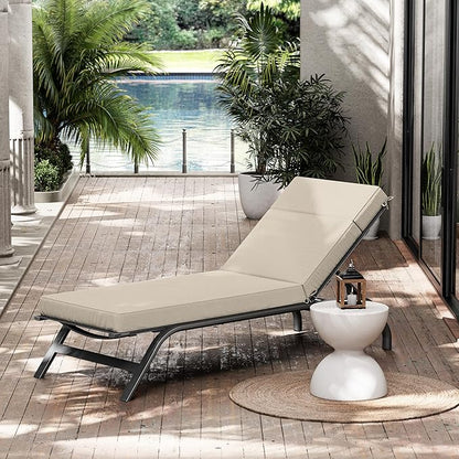 Chaise Lounge Cushions Outdoor, 80" L X 26" W X 4" D Lounge Chair Cushions for Outdoor Furniture, High-Density Foam Outdoor Chaise Cushion-Waterproof Fade-Resistant ThickPatio lounge chair cushion