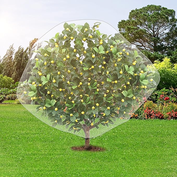 PURPLE STAR 1N 6.2 x 8.2 Feet Insect Bird Barrier Netting Mesh with Drawstring, Garden Bug Netting Plant Cover for Protect Plant Fruit Flower from Insect Bird
