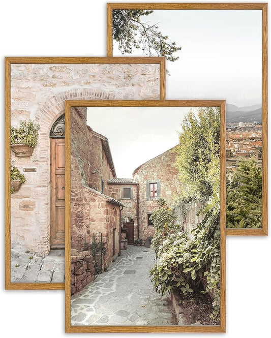 UPWOIGH Large Framed Canvas Wall Art, Set of 3 Italy Florence Travel Decor, 16x24in minimalist Natural Cotton Posters with Architecture, Tuscany Countryside, Farmhouse Aesthetic for Living Room,Office