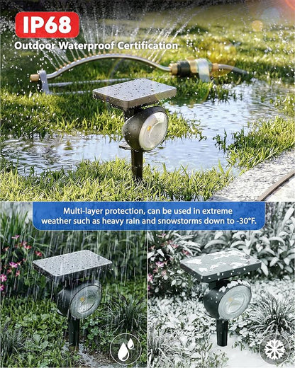 Monocular Solar Spot Lights Outdoor Waterproof, RGB+3CCT Solar Tree Spotlight, Bright Solar Uplights for Halloween Decorations Outdoor, Multicolor Garden Yard Landscape Path Lights [6Pack]