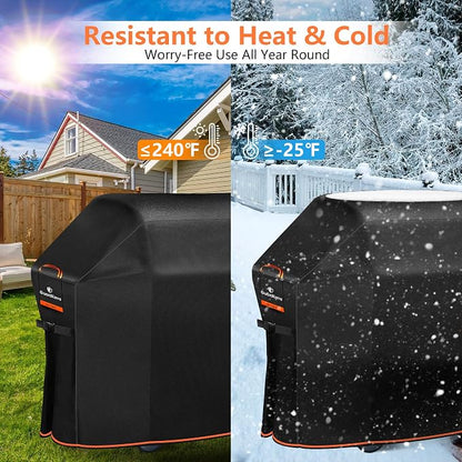 [Upgraded 1000D Heavy Duty Fabric] 65" Grill Cover for Weber 7131, Waterproof, Tear & Fade Resistant BBQ Cover with Buckle, Fits 4-5 Burner Grills of Weber Char-Broil Nexgrill Brinkmann Kenmore