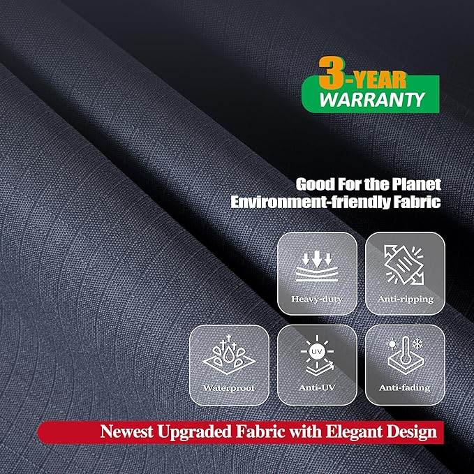 F&J Outdoors Waterproof UV Resistant Heavy Duty Patio Chaise Lounge Chair Cover, 2Pack, 84"Lx32"Wx34"H, Grey