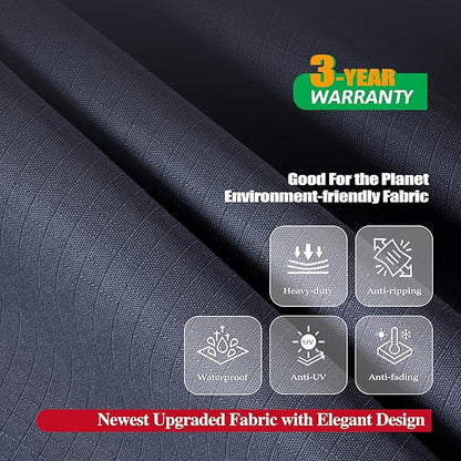 F&J Outdoors Waterproof UV Resistant Heavy Duty Patio Chaise Lounge Chair Cover, 2Pack, 84"Lx32"Wx34"H, Grey