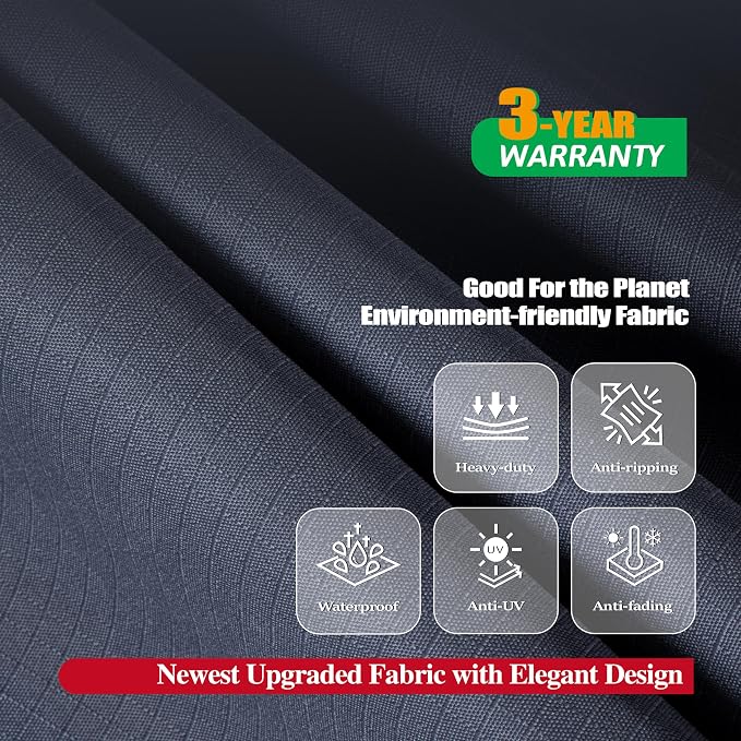 F&J Outdoors Waterproof Anti-UV 3-4-5-6 Burner (+1 Side Burner) Gas Grill Cover, 63Wx27Dx47H in,Grey