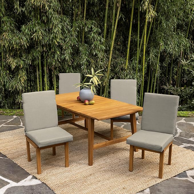 Arden 4-Pack earthFIBER Outdoor Patio Dining Chair Cushion, 20x44, Rain-Proof Seat Pad, Fade-Resistant Outdoor Cushion Sandbar Taupe Texture