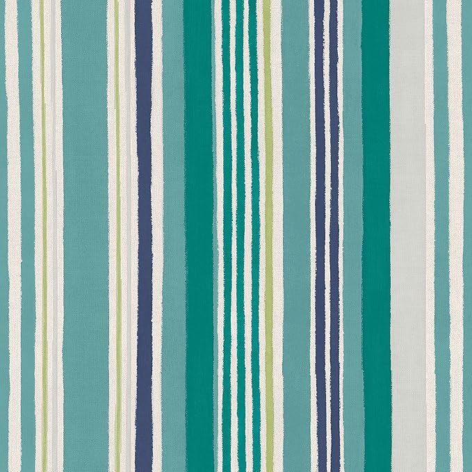 Arden 2-Pack Outdoor Patio Dining Chair Cushion, 20x44, Rain-Proof Seat Pad, Fade-Resistant Outdoor Cushion Teal Cobalt Stripe