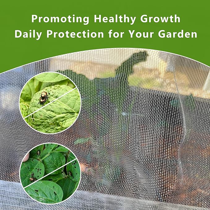 Durable Garden Fine Mesh Netting, 10x33ft Insect Netting for Plant | Thicker Plant Cover for Raised Bed, Row Cover, Pest Barrier for Vegetables Flowers, mosquito netting
