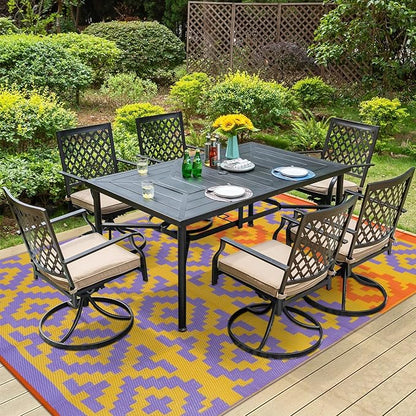 Anidaroel Camping Rug for Outside RV, 8x10 Waterproof Outdoor Rug for Patio Clearance, Reversible Plastic Straw Outside Area Rug for Deck, Camper, Backyard, Picnic(Purple&Orange,8‘x10')