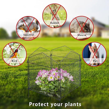 DECOHS 4 Packs Chicken Wire Cloche Plant Protectors from Animals Garden Plant Cage Protector - Wire Plant Protectors to Keep Animals Out