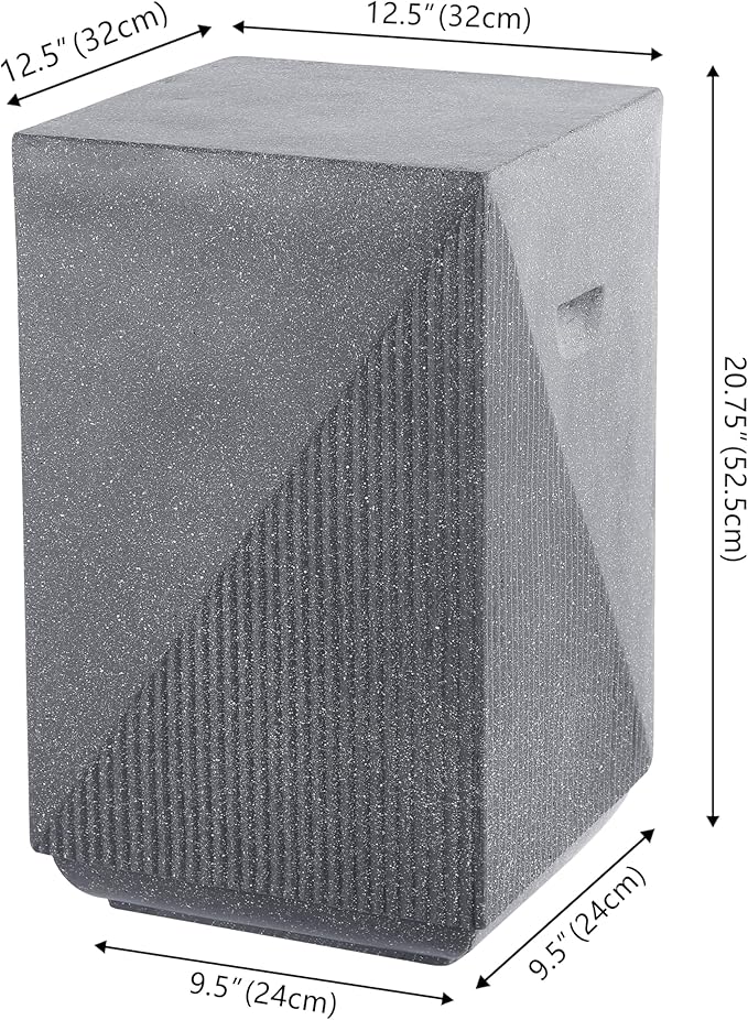 JONATHAN Y TBL1104B Adrian 20.75" Contemporary Minimalist Square Indoor/Outdoor Accent Table Modern, Mid-Century, Art Deco, Contemporary, Patio, Garden, Bathroom, Living Room, Gray Terrazzo Finish