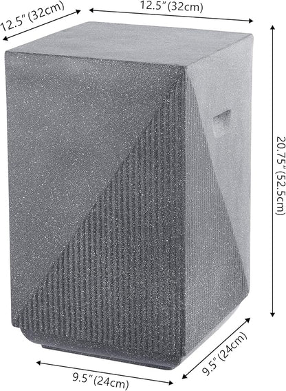 JONATHAN Y TBL1104B Adrian 20.75" Contemporary Minimalist Square Indoor/Outdoor Accent Table Modern, Mid-Century, Art Deco, Contemporary, Patio, Garden, Bathroom, Living Room, Gray Terrazzo Finish