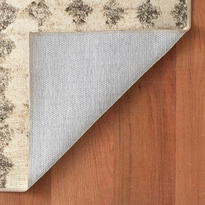 Dash & Albert Izzy Grey Machine Washable Rug, 6 X 9 Feet, Grey Graphic Pattern