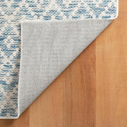 Dash & Albert Melange Diamond Blue Machine Washable Rug, 8.5 X 11.5 Feet, Blue Geometric Pattern