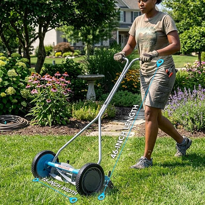 American Lawn Mower Company 2605-16 16-Inch 5-Blade Reel Push Lawn Mower, Includes Mower Cover