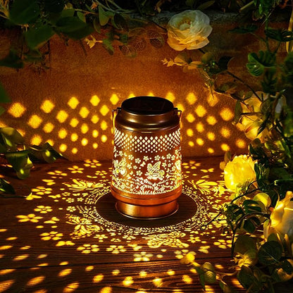 Solar Lantern Outdoor Waterproof Hanging Lights, Metal Butterfly Decorative Lanterns for Garden Patio Yard Pathway Porch, Solar Powered Outdoor Lantern Gifts for Women Mom Grandma