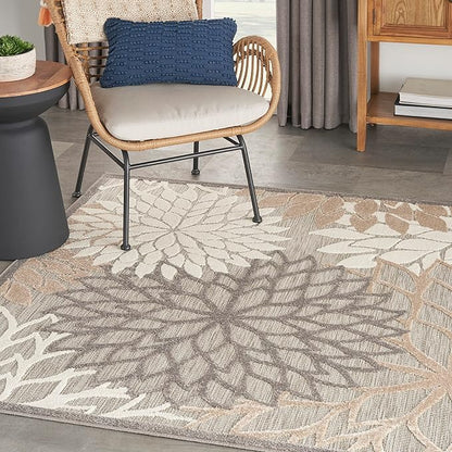 Nourison Home Home Aloha 5' x Square Natural Tropical Rug