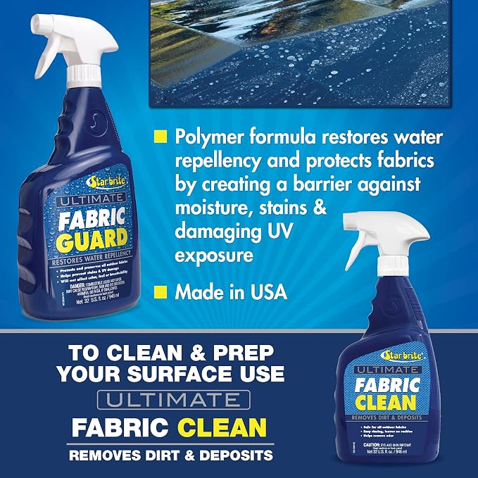 STAR BRITE Ultimate Outdoor Fabric Protection Spray - Extends Fabric Life, Restores Water Repellency, Blocks UV Rays, for Boat Covers, Awnings & More - 32 OZ (097532)