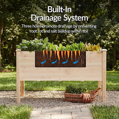 Best Choice Products 48" x 24" x 30" Raised Garden Bed with Extra Deep 16" Depth, Elevated Wood Planter Box Stand for Backyard, Patio, Balcony, Natural Fir Wood - Natural