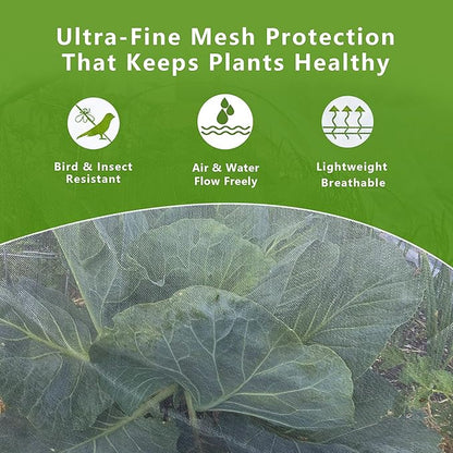 Durable Garden Fine Mesh Netting, 10x33ft Insect Netting for Plant | Thicker Plant Cover for Raised Bed, Row Cover, Pest Barrier for Vegetables Flowers, mosquito netting