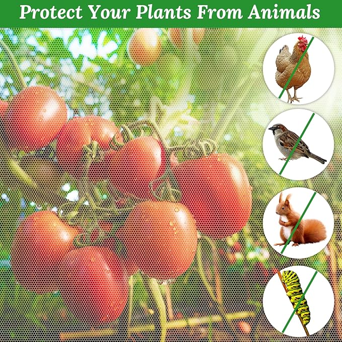 2 Pack Garden Netting for Raised Beds, 4.3x2FT Durable Ultra Fine Mesh Plant Covers with Drawstring to Keep Small Animals Pest Out,Raised Bed Bird Barrier Screen for Protecting Fruits Vegetables Crops