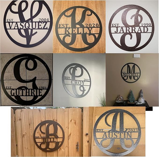 Personalized Metal Monogram Sign. Wedding Gift. Family Name Sign. Outdoor Name Sign. Anniversary. Last Name Sign. Metal Sign. Front Door.