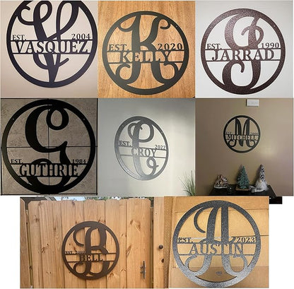 Personalized Metal Monogram Sign. Wedding Gift. Family Name Sign. Outdoor Name Sign. Anniversary. Last Name Sign. Metal Sign. Front Door.