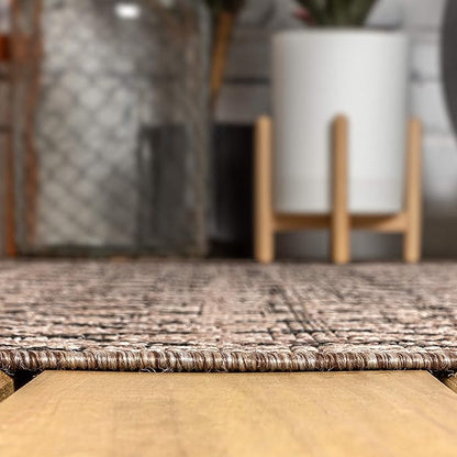 JONATHAN Y Moroccan Geometric Indoor Outdoor Runner Rug 2X14 Natural/Black, Ourika Textured Weave for Backyard, Patio, Porch, Easy-Cleaning, High Traffic, Pet-Friendly, Non-Shedding (SMB108D-214)