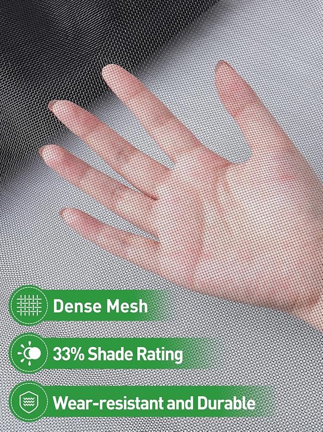 ANPHSIN Stronger Garden Mesh Netting - 10 x 20 ft PP Nanocomposite Bird Net Barrier, Mosquito Netting Screen for Outdoor Plants Vegetables Patios Balconies Terraces, Shading Rate 33% (Black)