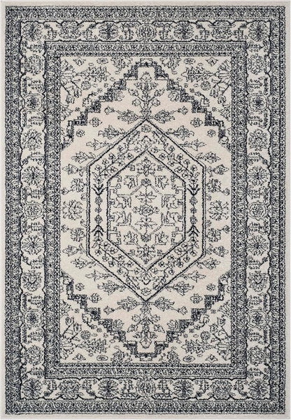 SAFAVIEH Adirondack Collection Accent Rug - 4' x 6', Ivory & Navy, Oriental Medallion Design, Non-Shedding & Easy Care, Ideal for High Traffic Areas in Entryway, Living Room, Bedroom (ADR108R)