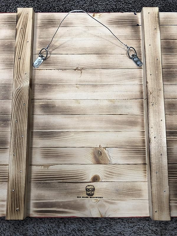 Bad Beard Woodworks Handcarved Wood American Flag Wall Art Décor | LARGE, X-LARGE, or JUMBO | Rustic Handmade, Wooden Flag, Wood Art, Wall Art