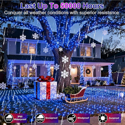 340 LED 90FT Christmas String Lights Outdoor, 12 Pro Modes and Timer Memory & Brightness, Plug in Outdoor Waterproof Clear Wire Twinkle Light for for Xmas Yard Tree Wedding Party Decor (Blue)