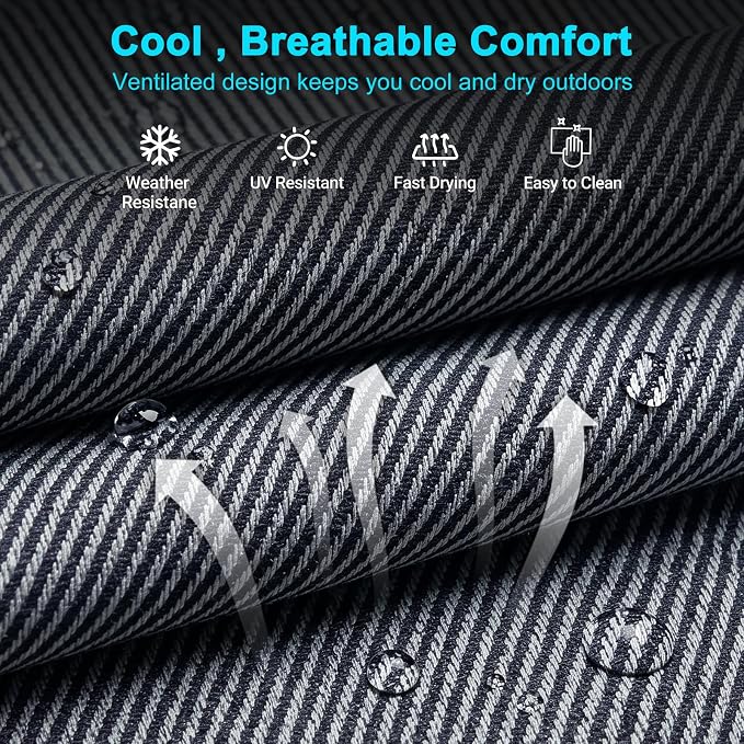 ABORON Tanning Chairs, 2 Pack, 5-Position Padded Folding Loungers | Set of 2 folding chaise lounges with 5-position backs, padded mats and pillows; supports up to 500 lb per chair.