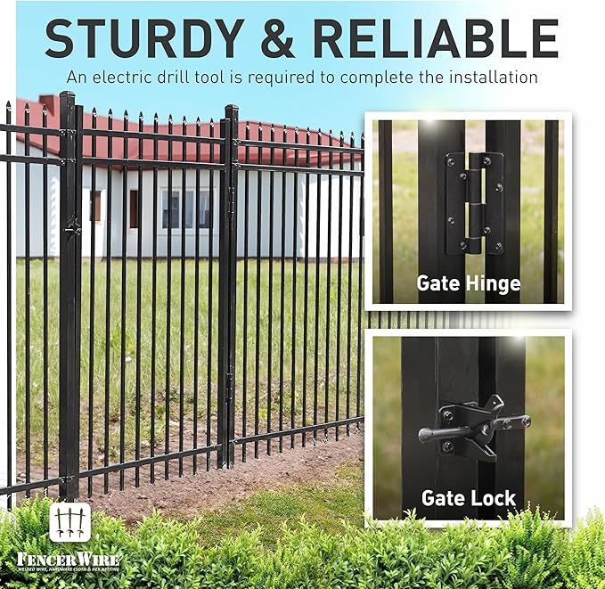 Pinnacle Fence Gate Pack of 5 - Heavy Duty Steel, 5FT x 4FT, Anti-Rust, Decorative for Residential, Yard, Pool, Patio