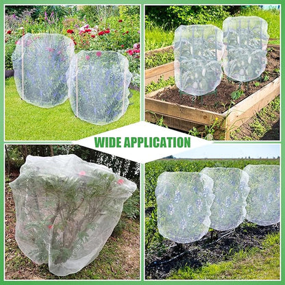 6 Pack Insect Bird Netting Cover - 3.3x2.6FT Garden Netting Blueberry Bushes Plant Covers with Drawstring, Fine Mesh Fruit Tree Net for Protecting Plants from Barrier Squirrel Deer