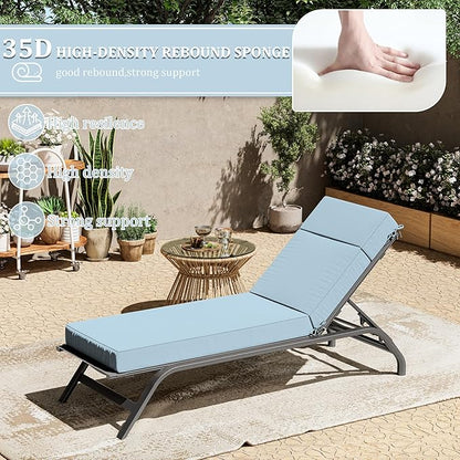 Chaise Lounge Cushions Outdoor, 72" L X 21" W X 4" D Lounge Chair Cushions for Outdoor Furniture, High-Density Foam Outdoor Chaise Cushion-Waterproof Fade-Resistant ThickPatio lounge chair cushion