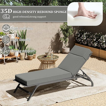 Chaise Lounge Cushions Outdoor, 72" L X 21" W X 4" D Lounge Chair Cushions for Outdoor Furniture, High-Density Foam Outdoor Chaise Cushion-Waterproof Fade-Resistant ThickPatio lounge chair cushion