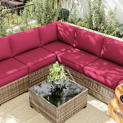 14 Pcs Outdoor Cushion Slipcovers Patio Cushion Covers Replacement Waterproof with Zipper for Outdoor Furniture, Patio Sofa Couch 3 Sizes, Covers Only