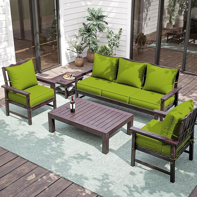 Premium Outdoor Seat Cushion Chair Cushions for Patio Furniture 19 L X 19 W X 4 H Waterproof & Fade Resistant Deep Seat and Backrest Cushion Set with Removable Covers for Chair, Sofa