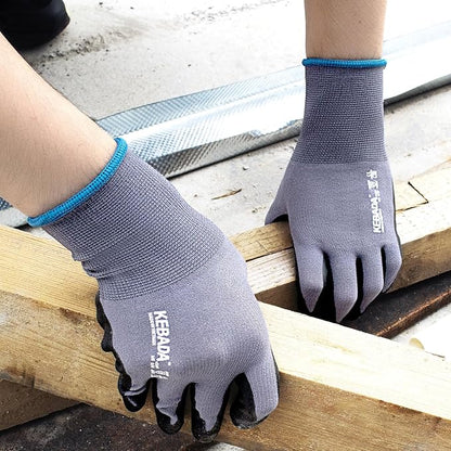 Kebada W5 Work Gloves Bulk Pack (60 Paris), Foam Nitrile Coated Safety Gloves with Grip, Knitted with Spandex and Nylon, Ideal for Gardening, Warehouse, XXL
