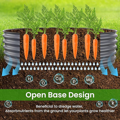 Oval Raised Garden Bed for Outdoors - 6.5X2X1.4 FT Galvanized Planter Raised Beds, Metal Planter Box for Vegetables,Flowers, Herbs, and Succulents(Deep Gery)