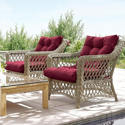 Patio Seat&Back Chair Cushions for Outdoor Furniture，Comfortable Cushions for Rocking/Dining/Lawn Chair-Set of 4
